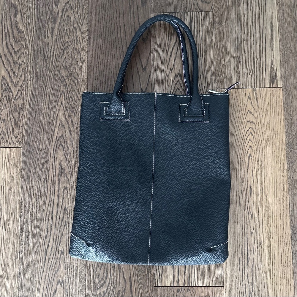 Black Textured Tote Bag